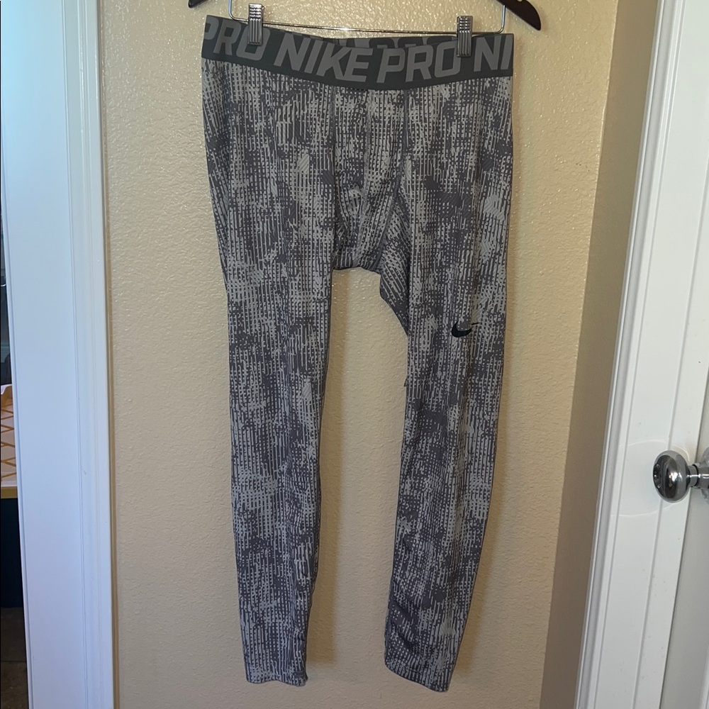 Nike Pro Black and Gray Leggings